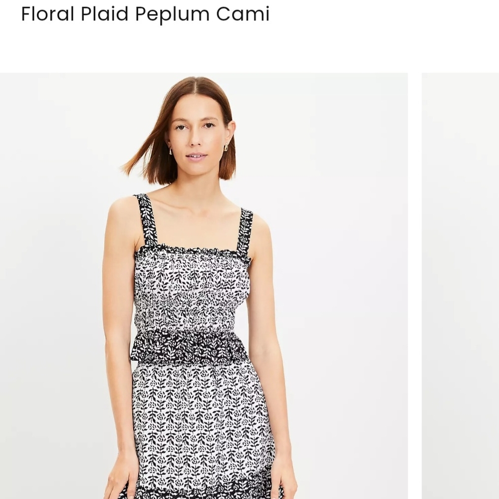 LOFT Black and White Floral Cami